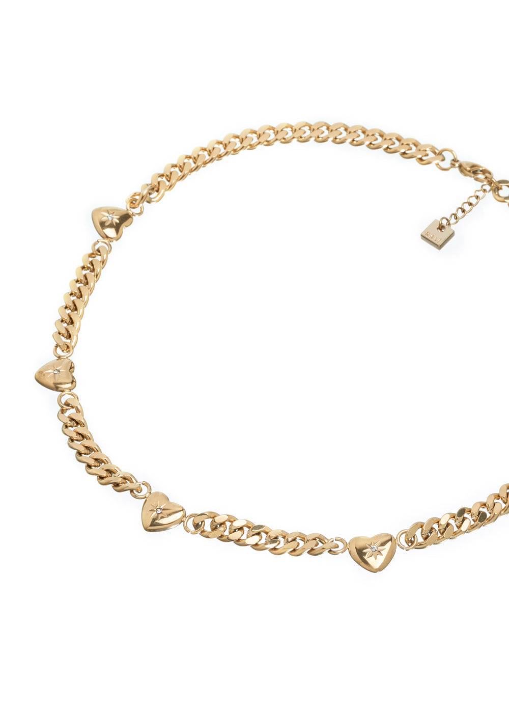 Nalí HEART NECKLACE STAIN. STEEL. 18K GOLD PLATED Vendite Flash