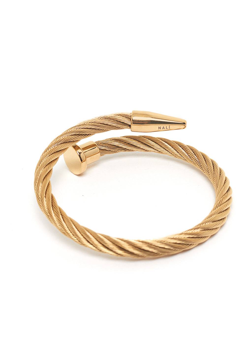 Nalí BRAIDED CUFF IN GOLD STAINLESS STEEL Negozio