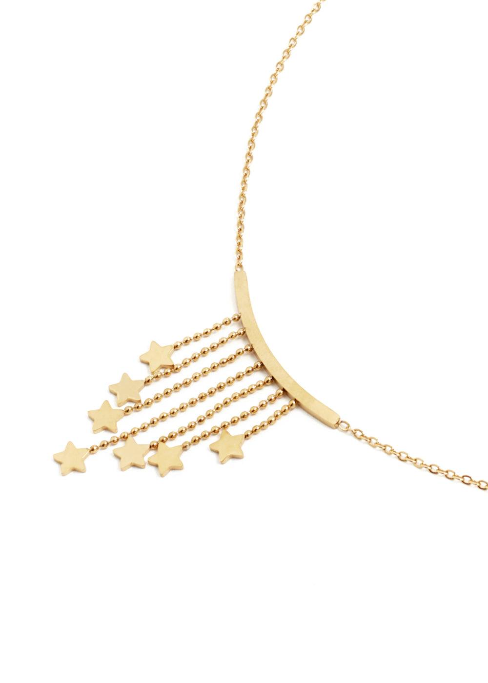 Nalí NECKLACE W/ STAR PENDANTS 14K GOLD PLATED In Saldo