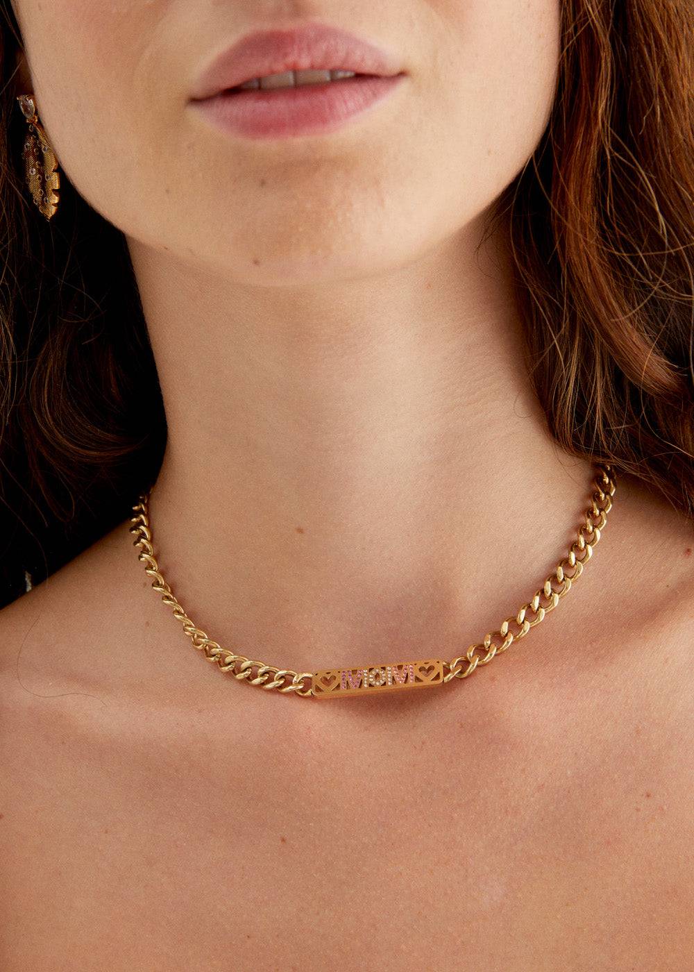 Nalí 14KT GOLD PLA. S. STEEL MOM NECKLACE 2025