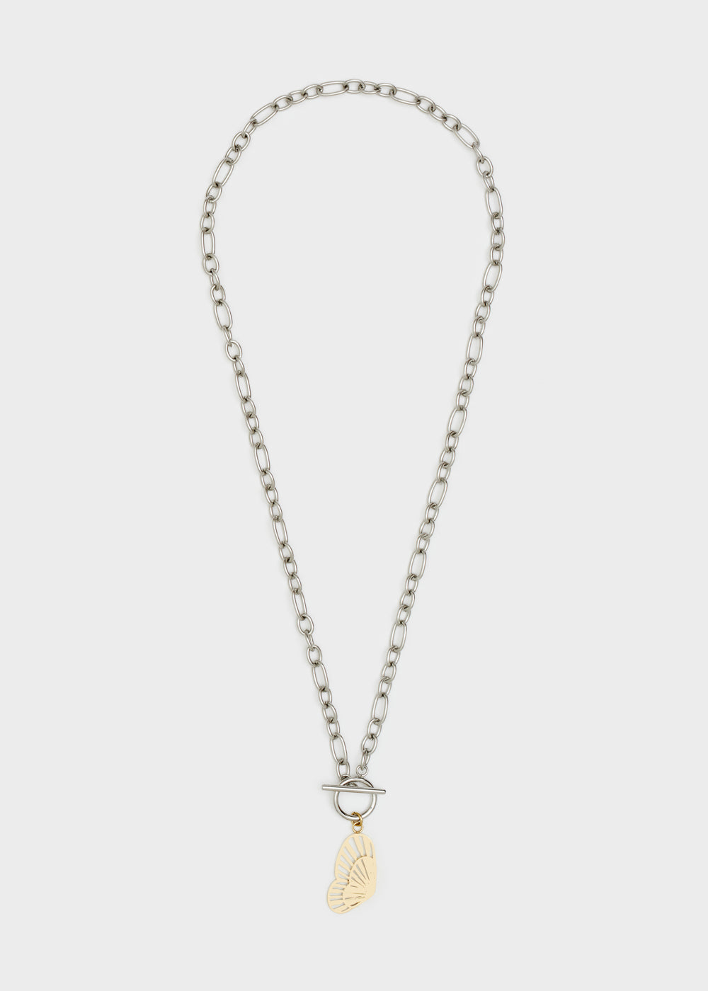Nalí 14KT GOLD PLA. S. STEEL BUTTERLY NECKLACE Italy