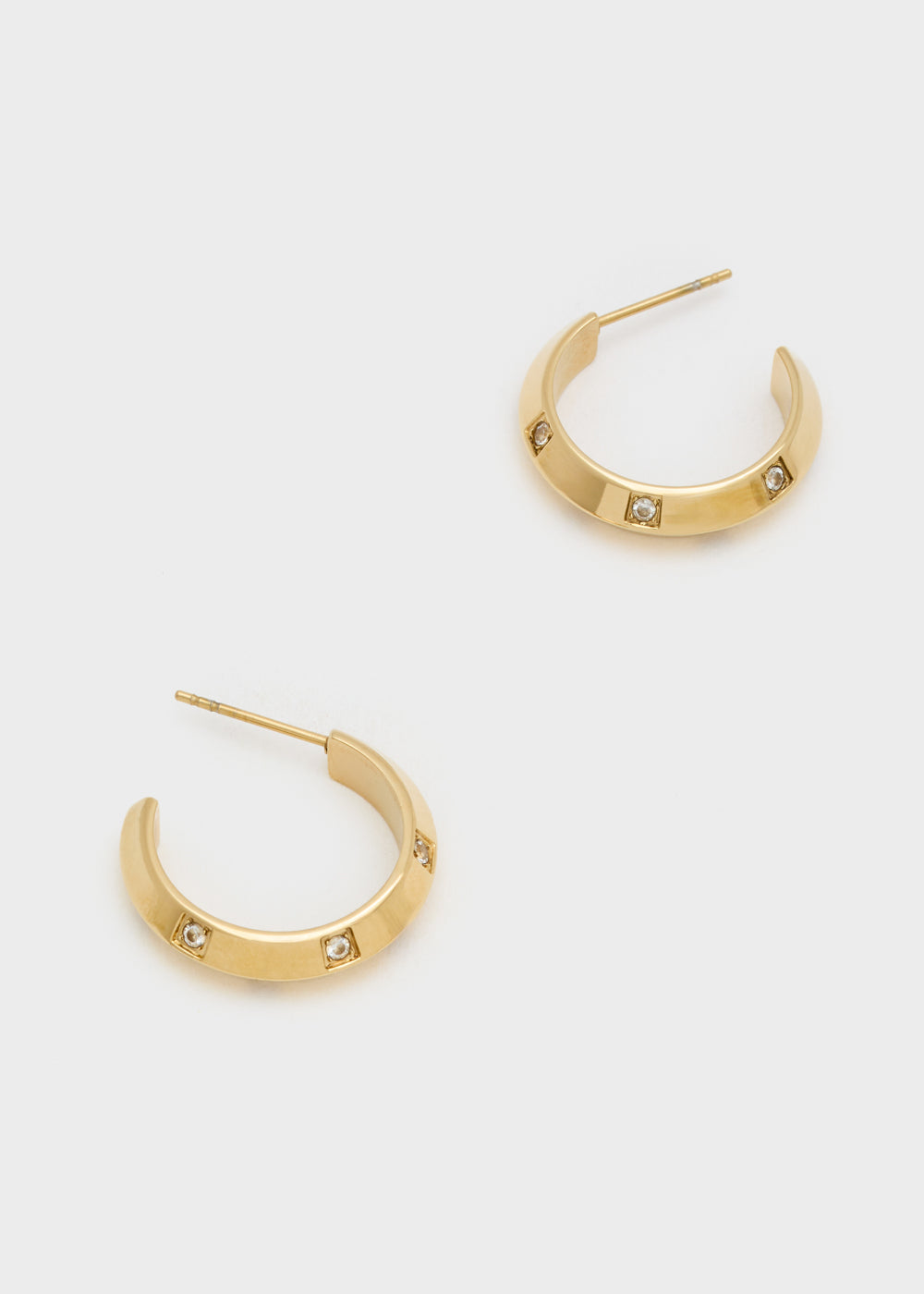 Nalí 14KT GOLD PLA. S.STEEL OPEN HOOP EARRINGS Qualità