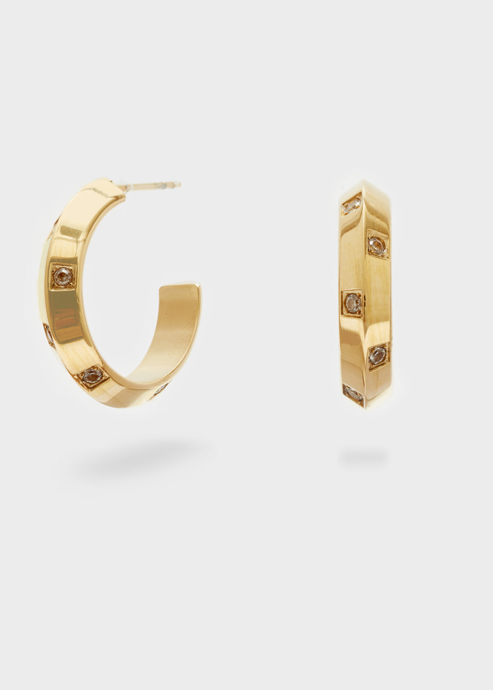 Nalí 14KT GOLD PLA. S.STEEL OPEN HOOP EARRINGS Qualità