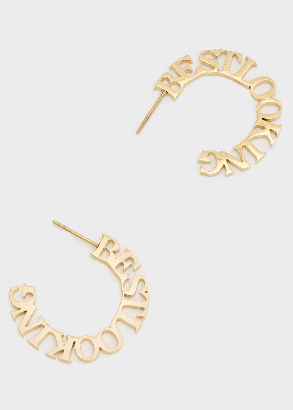 Nalí 14KT GOLD PLA. S.STEEL THIN HOOP EARRINGS Promozione