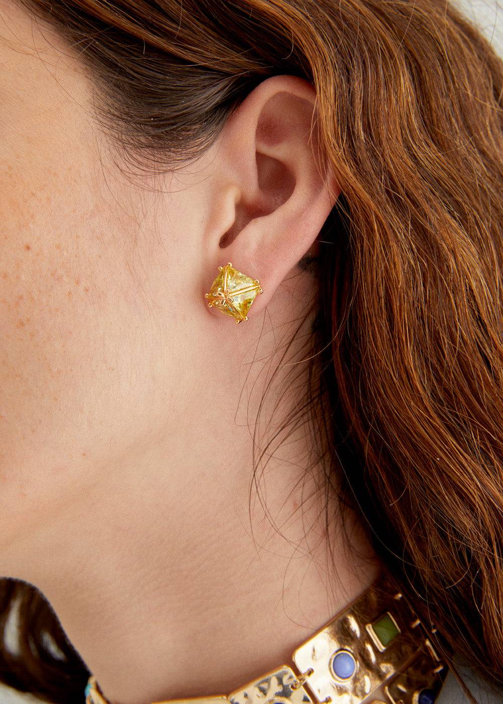 Nalí STUD LOBE EARRINGS W/ ZIRCONS + COLORS Fino Al -60%
