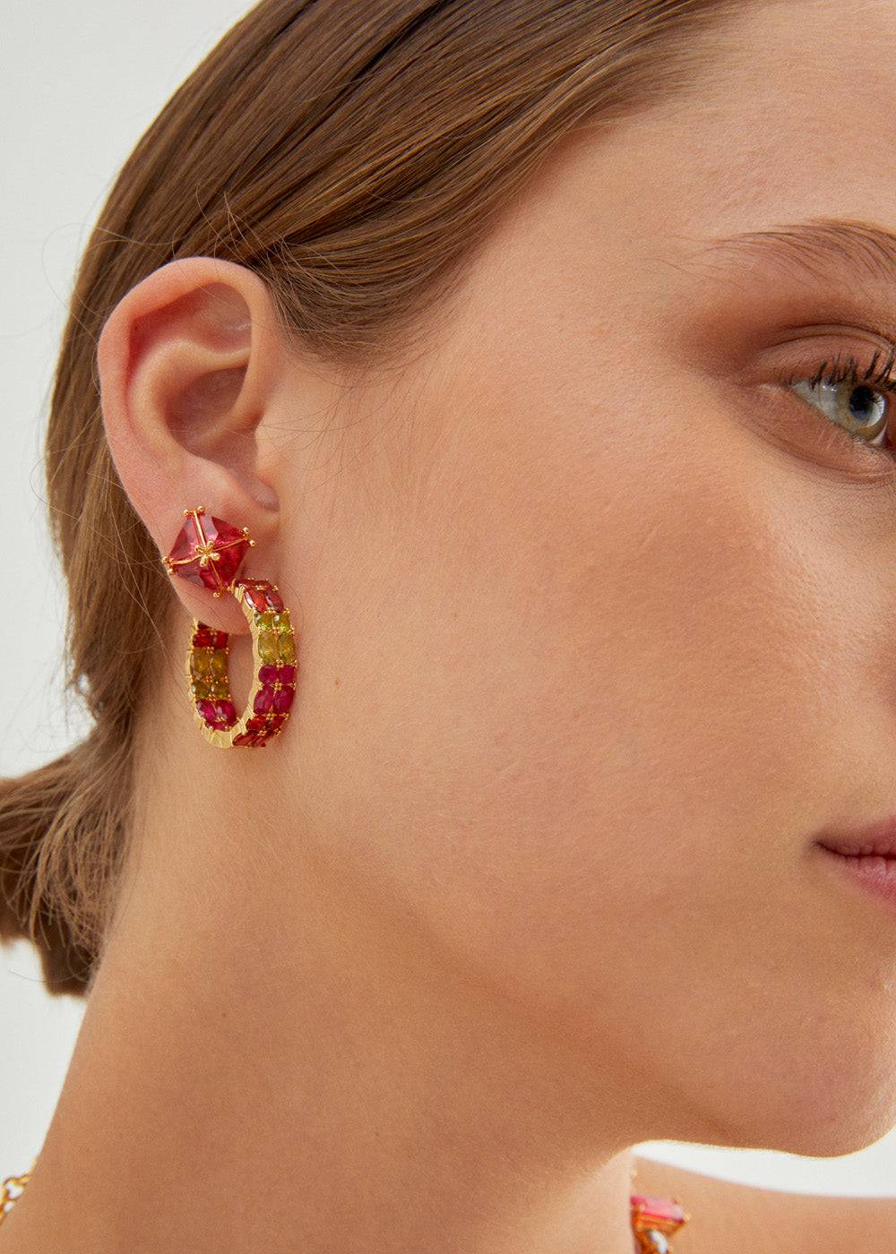 Nalí STUD LOBE EARRINGS W/ ZIRCONS + COLORS Fino Al -60%