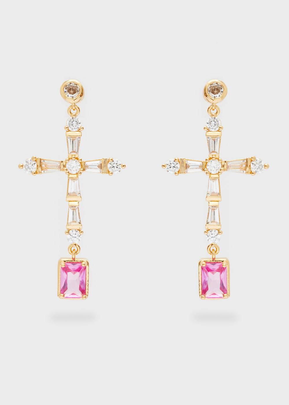 Nalí LEON CROSS EARRINGS W/ ZIRCONS + COLORS Sconto