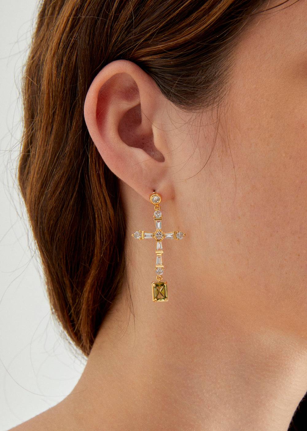 Nalí LEON CROSS EARRINGS W/ ZIRCONS + COLORS Sconto