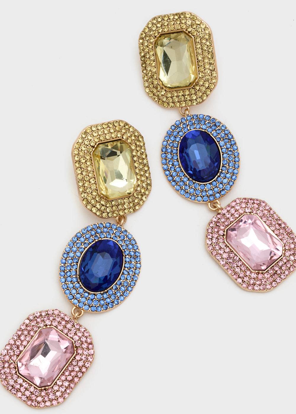 Nalí ADELE LONG EARRINGS W/ MULTI STONES + COLORS Offerta
