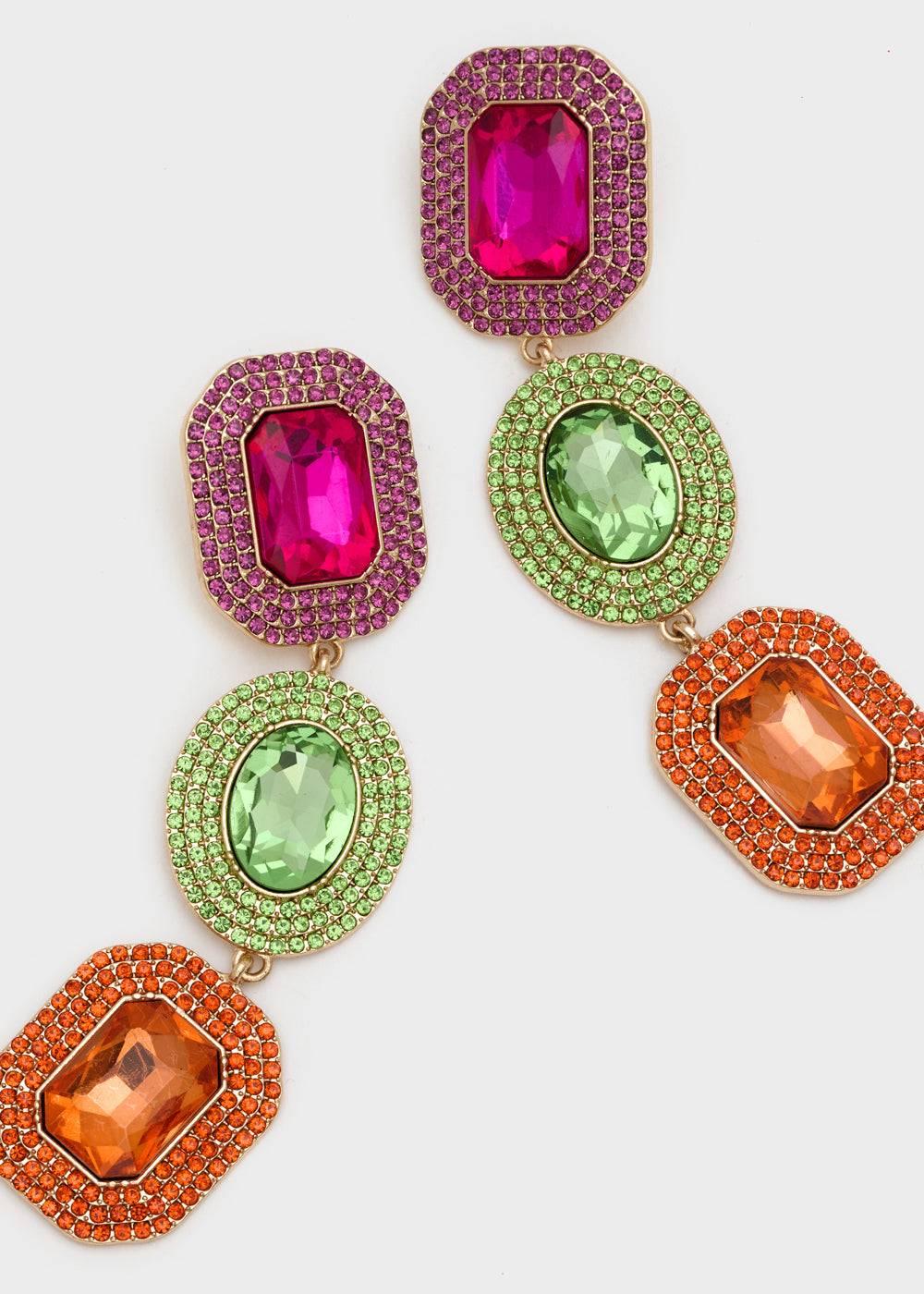 Nalí ADELE LONG EARRINGS W/ MULTI STONES + COLORS Offerta