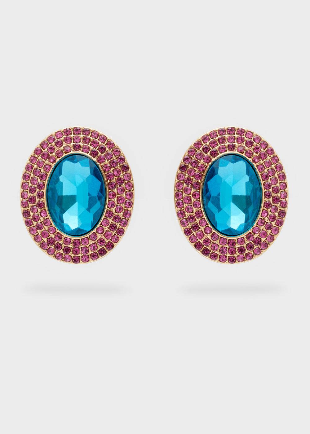 Nalí ADELE OVAL EARRINGS W/ STONES + COLORS Economico