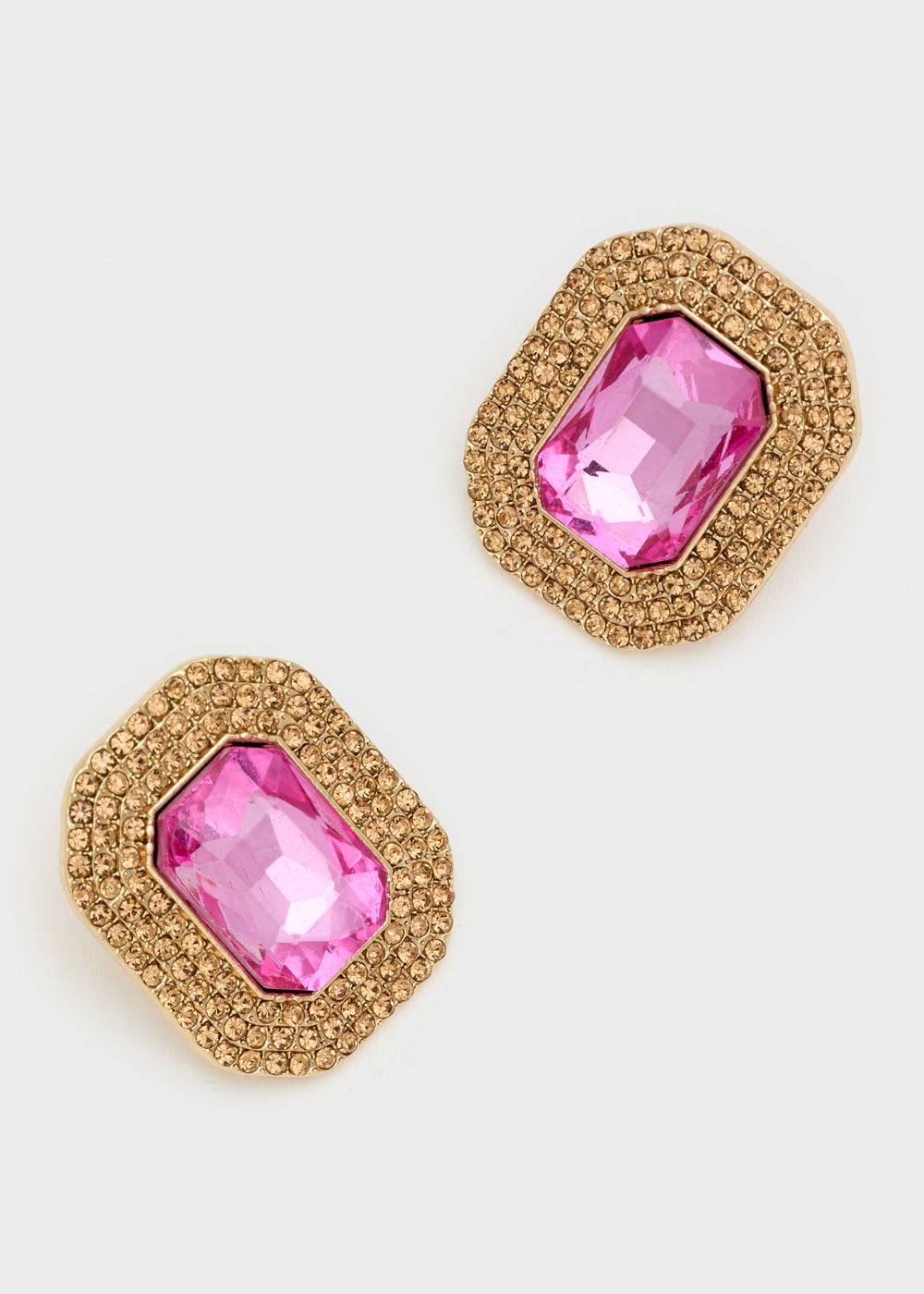 Nalí ADELE SQUARE EARRINGS W/ STONES + COLORS Online