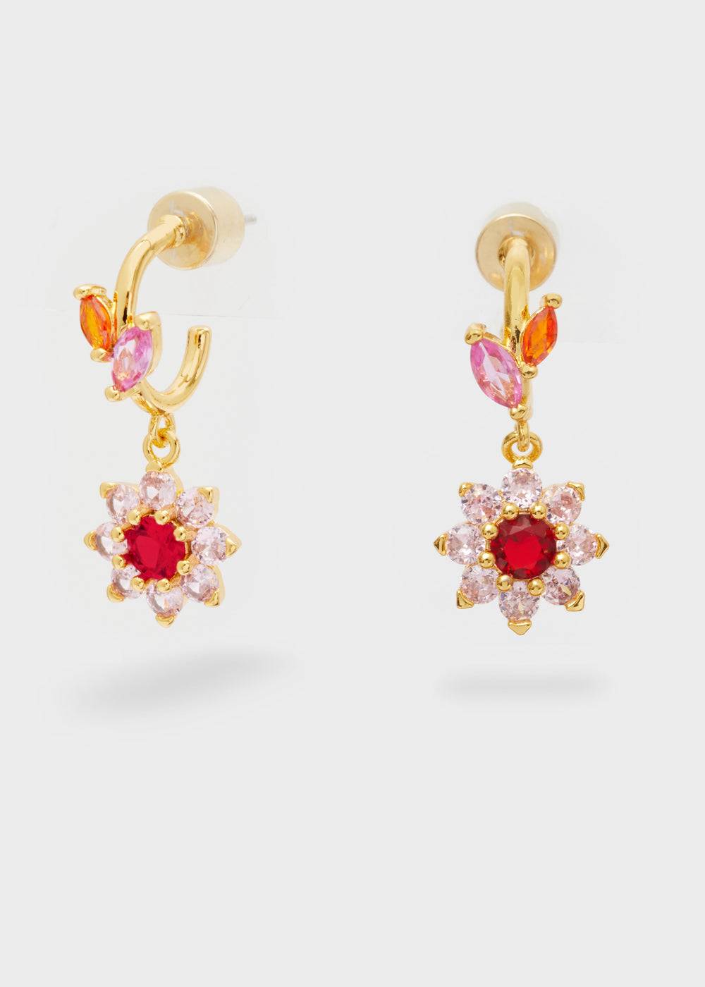 Nalí CELIA HOOP EARRINGS W/ FLOWER + COLORS Vendita Economica