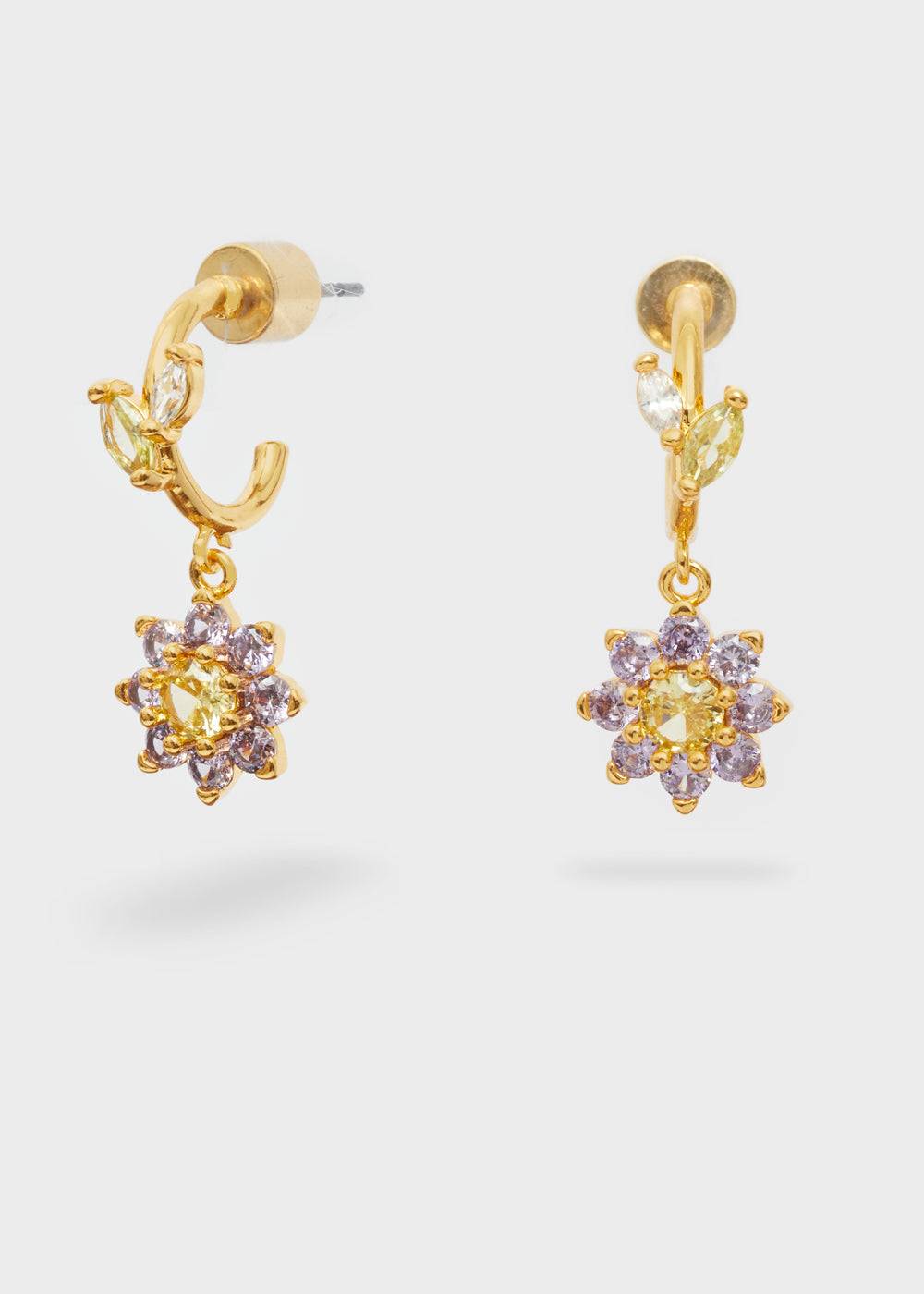 Nalí CELIA HOOP EARRINGS W/ FLOWER + COLORS Vendita Economica