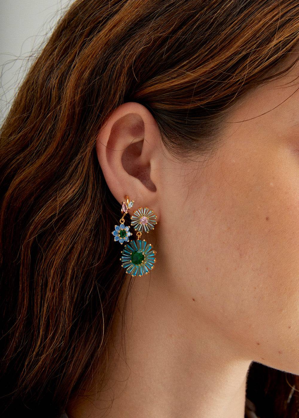 Nalí MARGHERITA EARRINGS W/ ZIRCONS + COLORS Saldi Di Fabbrica
