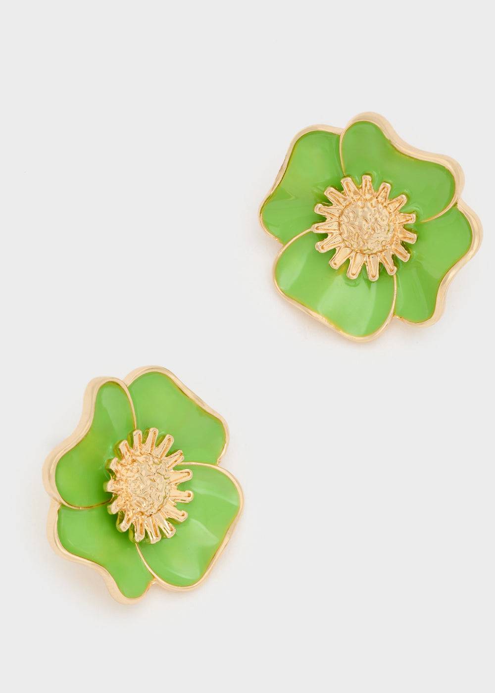 Nalí FLOWER LOBE ENAMEL EARRINGS + COLORS 2025