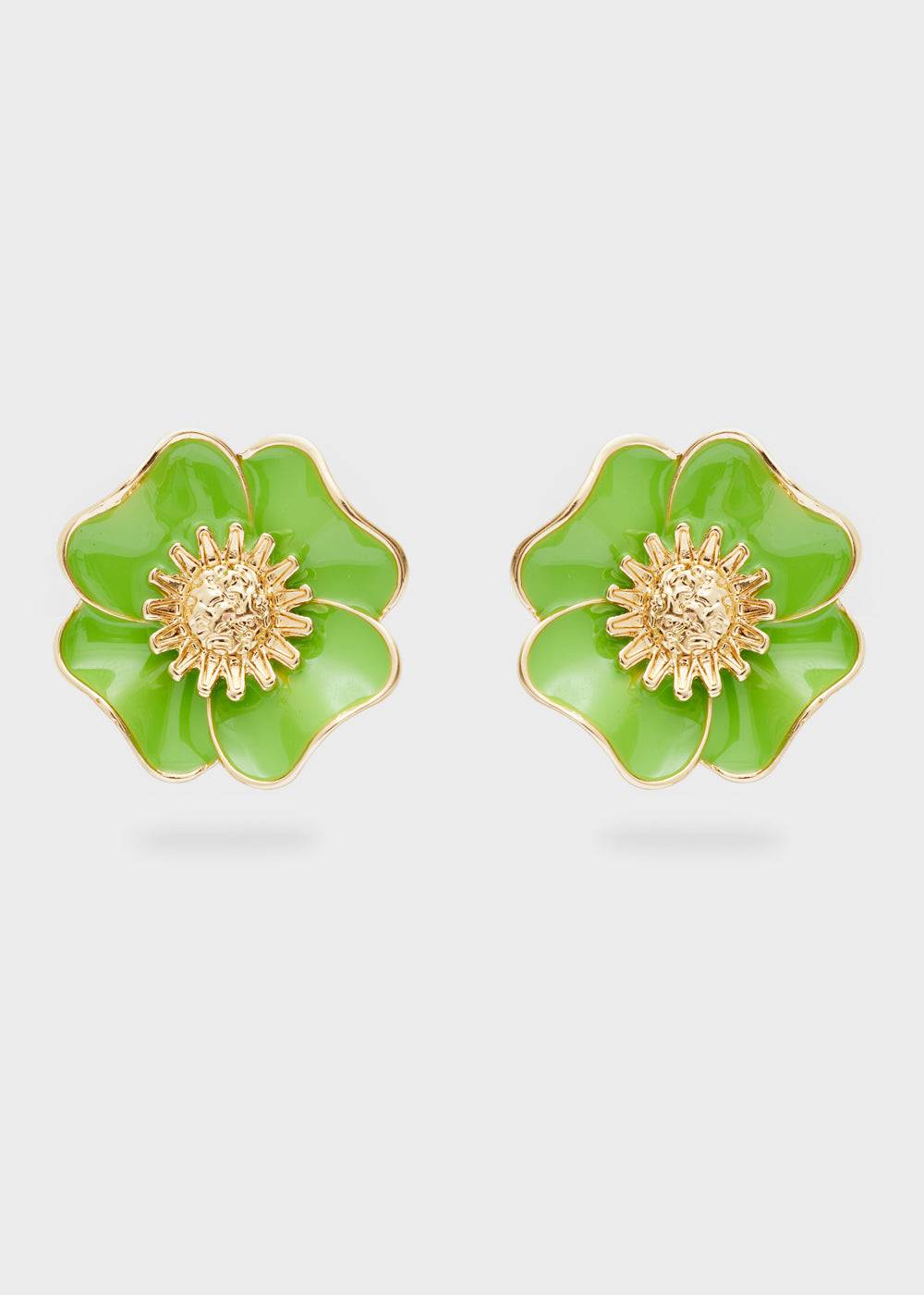 Nalí FLOWER LOBE ENAMEL EARRINGS + COLORS 2025