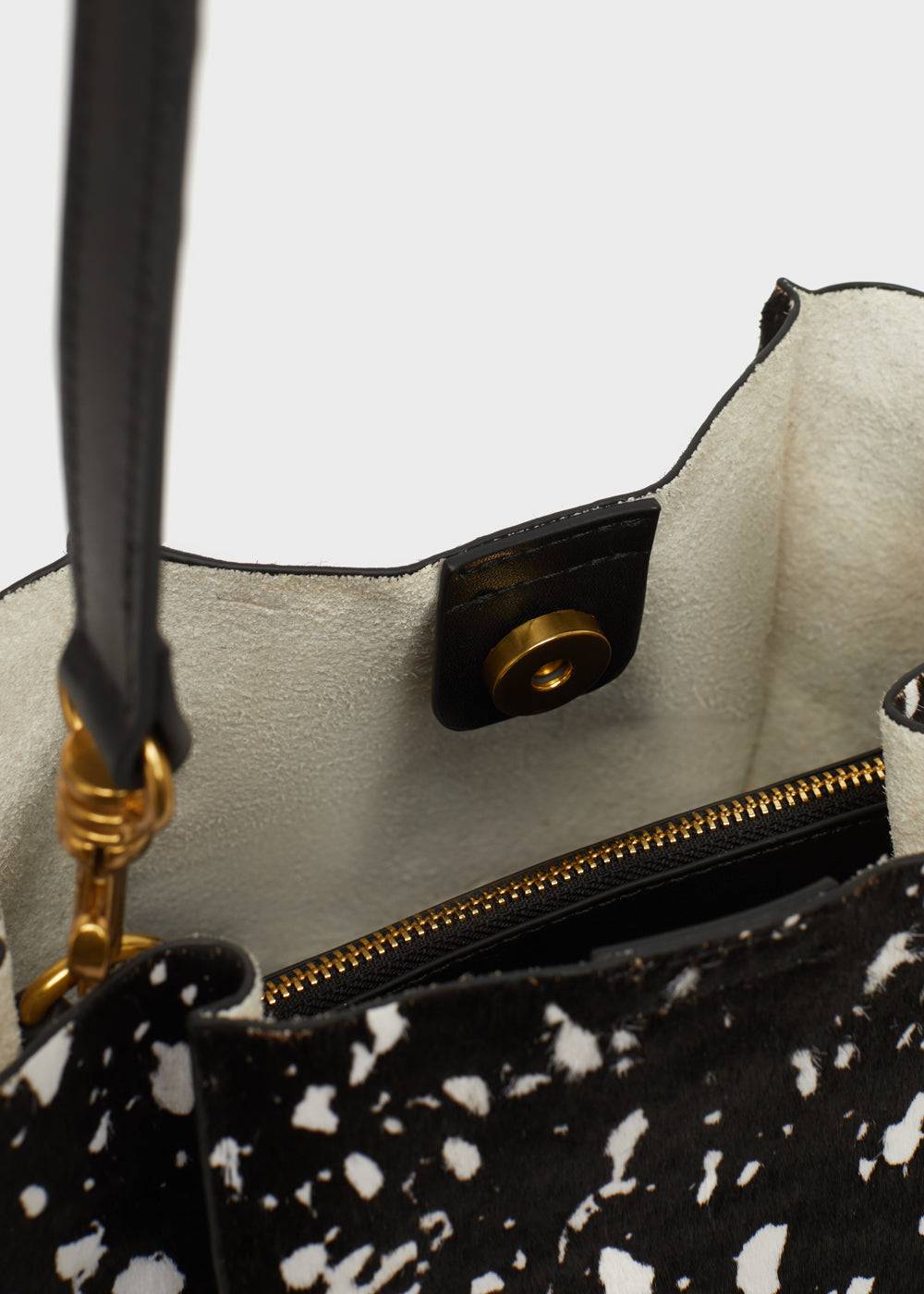 Nalí TITTI BUCKET BAG IN REAL LEATHER BLACK In Linea