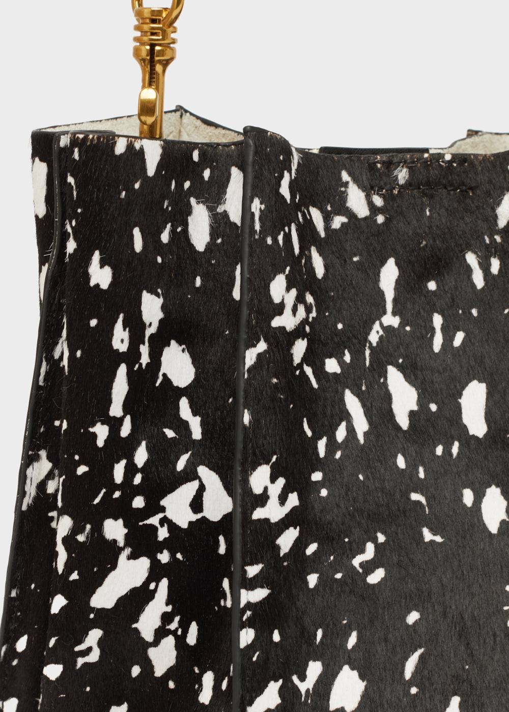 Nalí TITTI BUCKET BAG IN REAL LEATHER BLACK In Linea