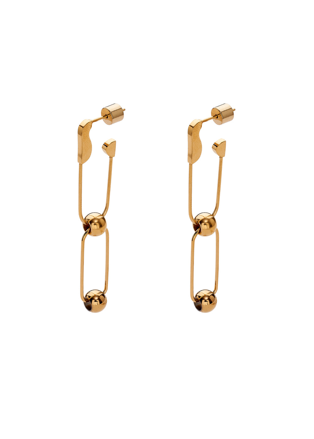Nalí GOLD LONG EARRINGS W/ BROOCH STAIN. STEEL Negozi Online