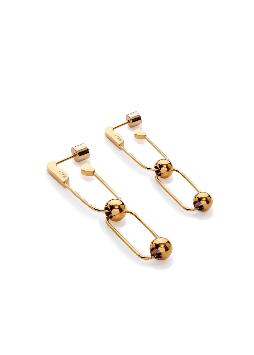 Nalí GOLD LONG EARRINGS W/ BROOCH STAIN. STEEL Negozi Online