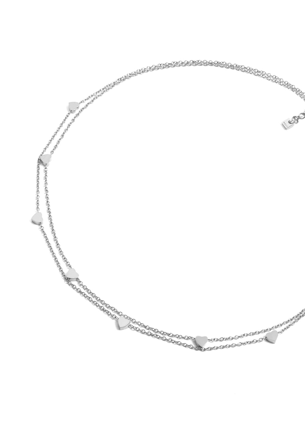 Nalí LEO NECKLACE DOUBLE CHAIN HEARTS SILVER COLOR Fino Al -60%