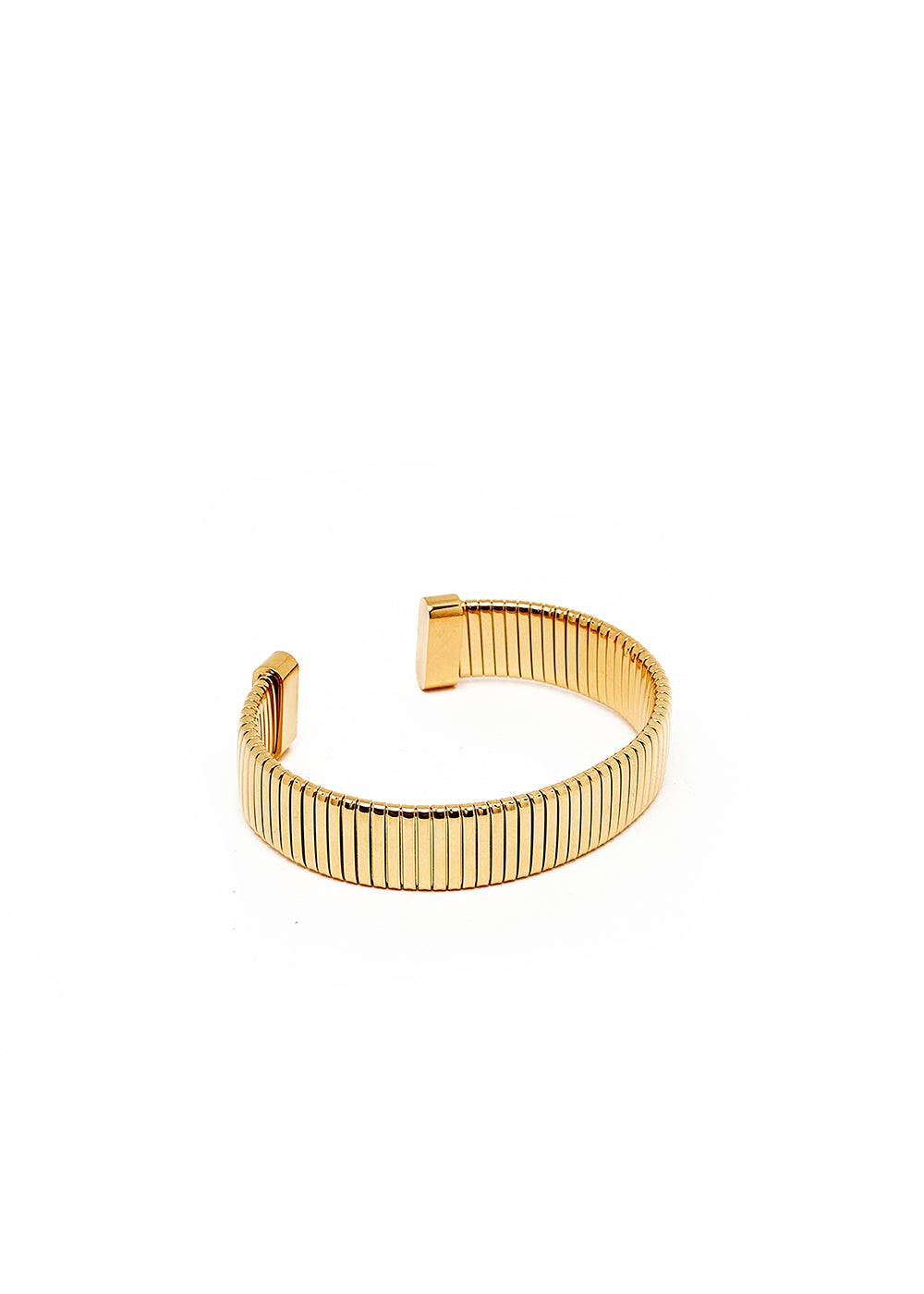 Nalí GOLD KNURLED OPEN BANGLE Economico