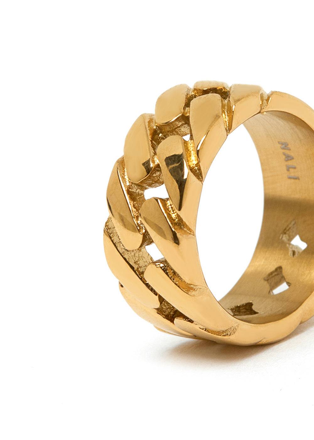 Nalí JACKIE BRAIDED RING IN GOLD STAINLESS STEEL Saldi