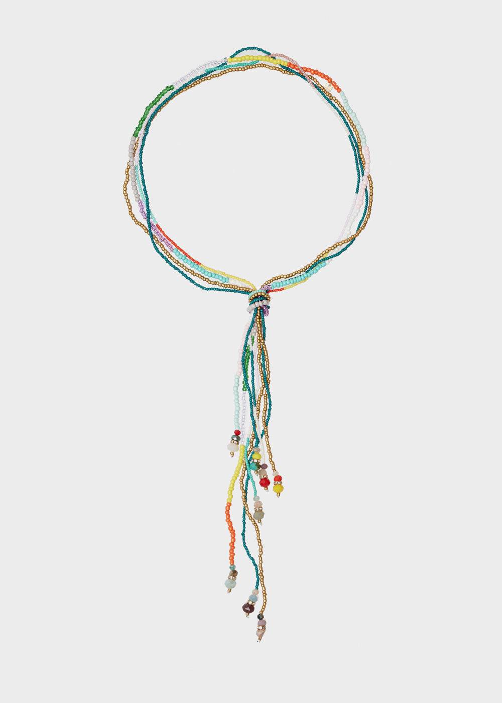Nalí LONG NECKLACE W/ KNOT AND MULTICOLOR BEADS Vendite Flash