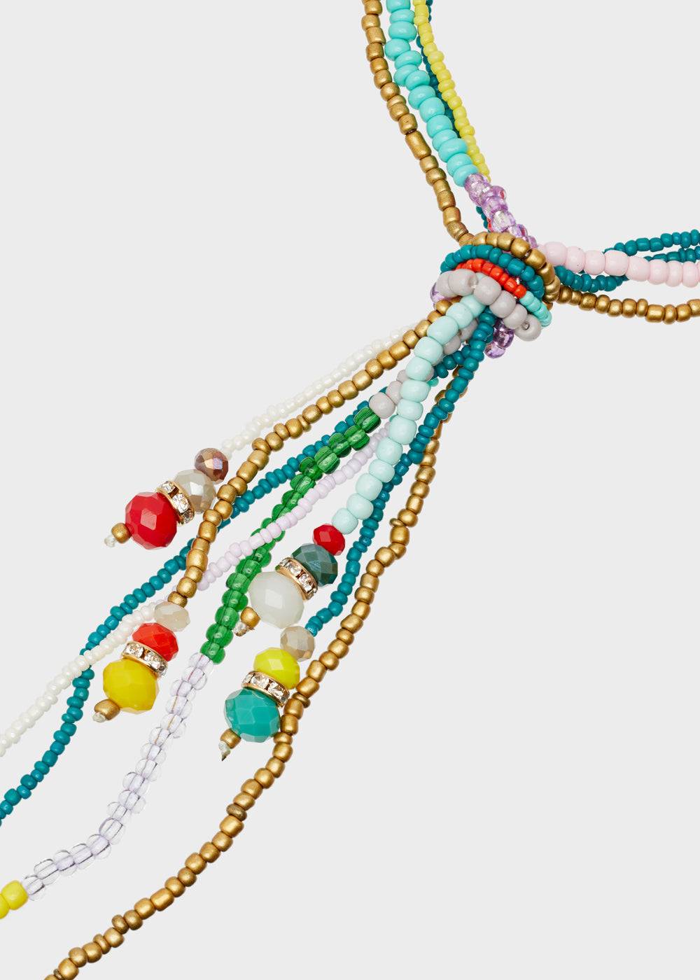 Nalí LONG NECKLACE W/ KNOT AND MULTICOLOR BEADS Vendite Flash