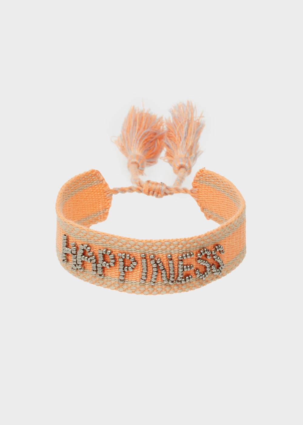 Nalí GIOIA FABRIC BRACELET WITH BEADS ORANGE Nuovo