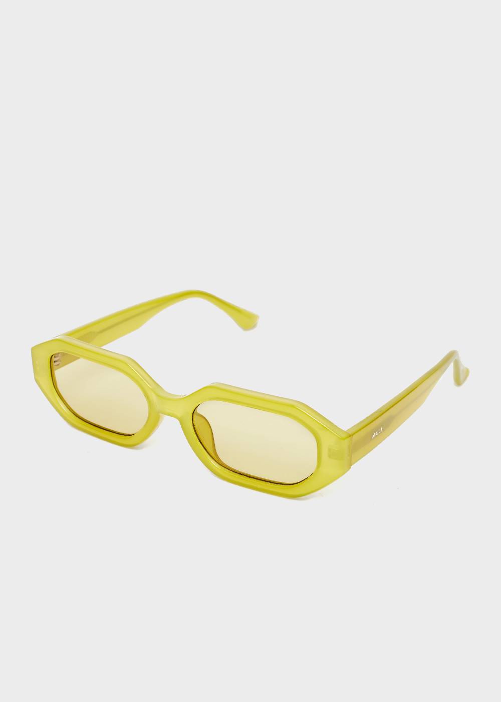 Nalí FLAVIA RECTANGULAR LIME GREEN SUNGLASSES Qualità