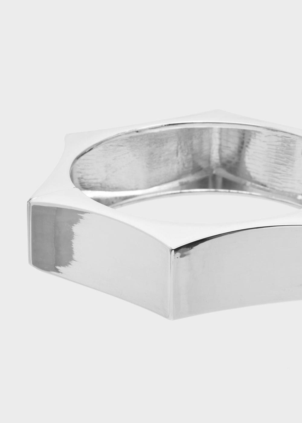 Nalí ARI HEXAGONAL RIGID BRACELET IN SILVER Spedizione Gratuita