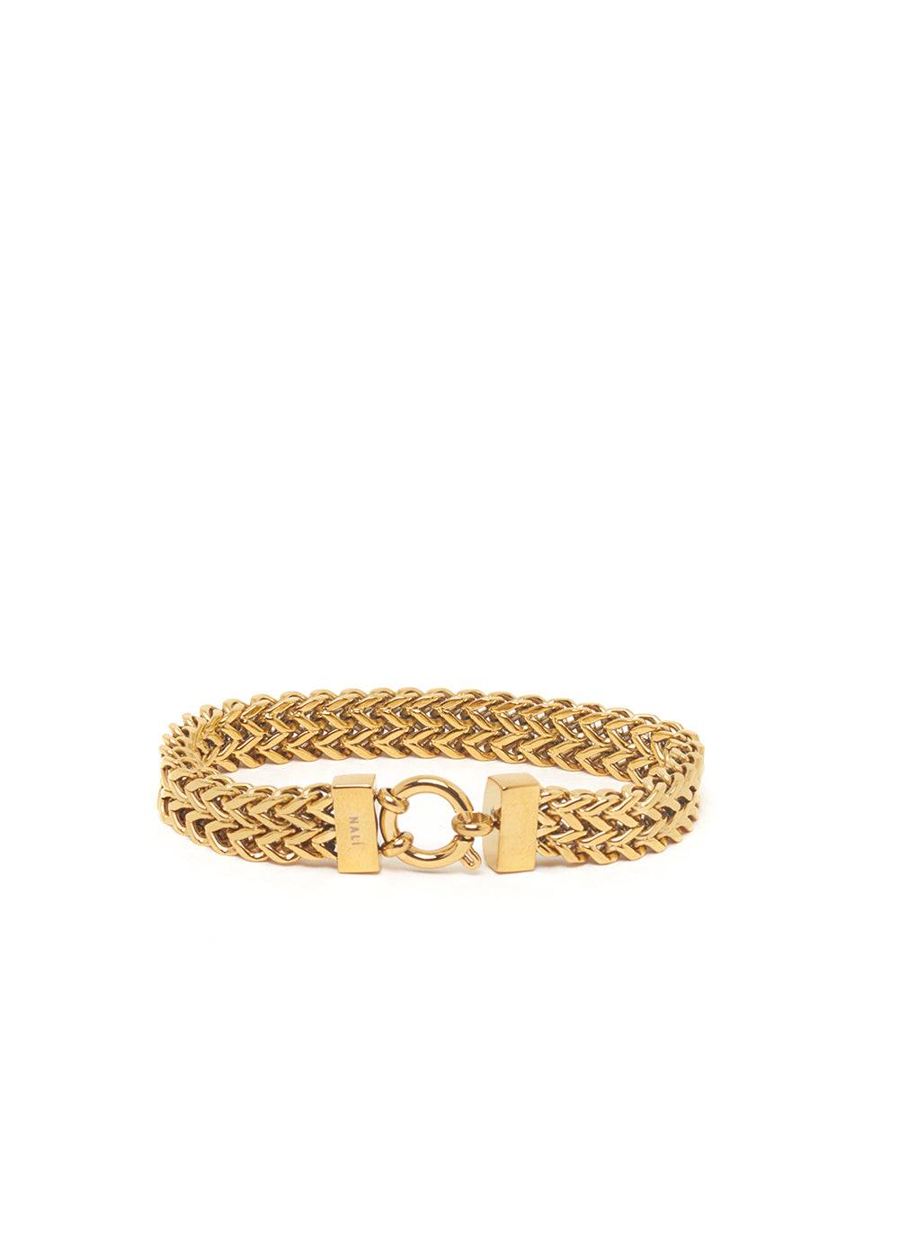 Nalí JULIETTE BRAIDED BRACELET IN GOLD STAINLESS STEEL Sconto
