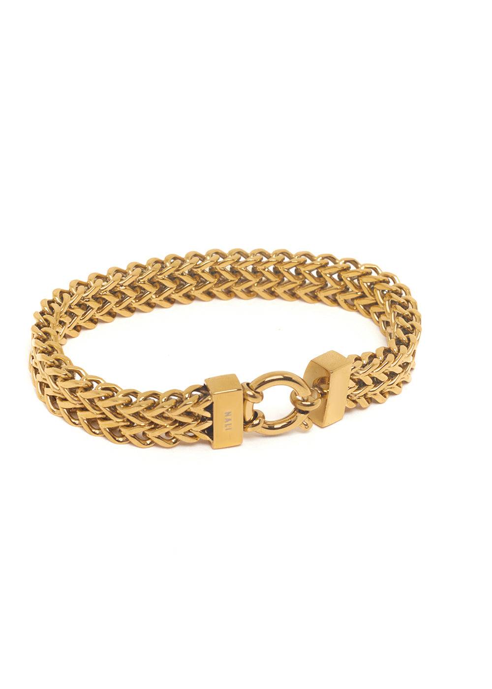 Nalí JULIETTE BRAIDED BRACELET IN GOLD STAINLESS STEEL Sconto