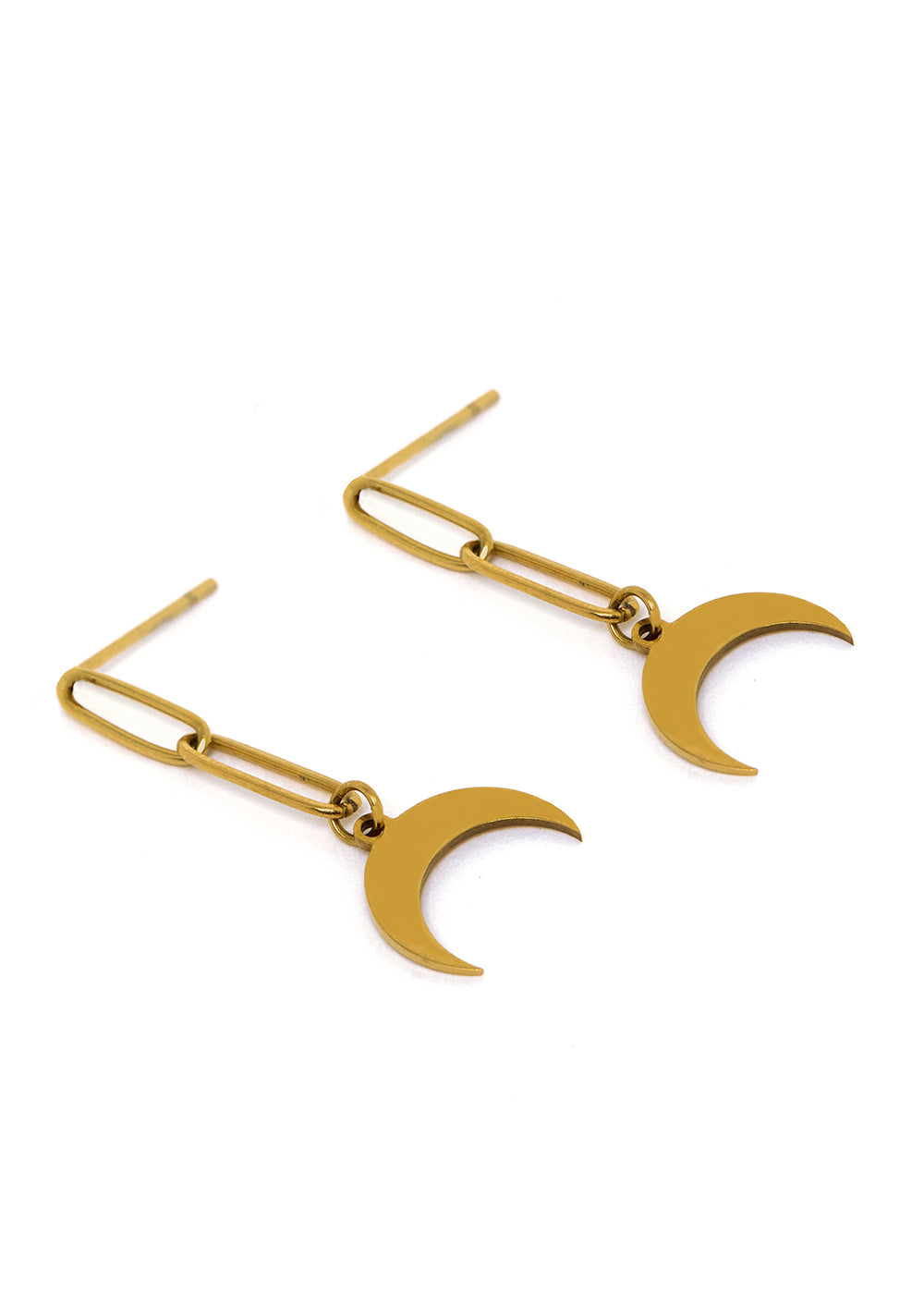 Nalí EARRINGS W/ MOON PENDANT IN STAINLESS STEEL Offerte esclusive
