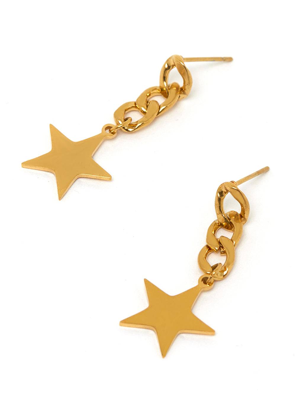 Nalí EARRINGS W/ STAR PENDANT IN STAINLESS STEEL Lightning offer