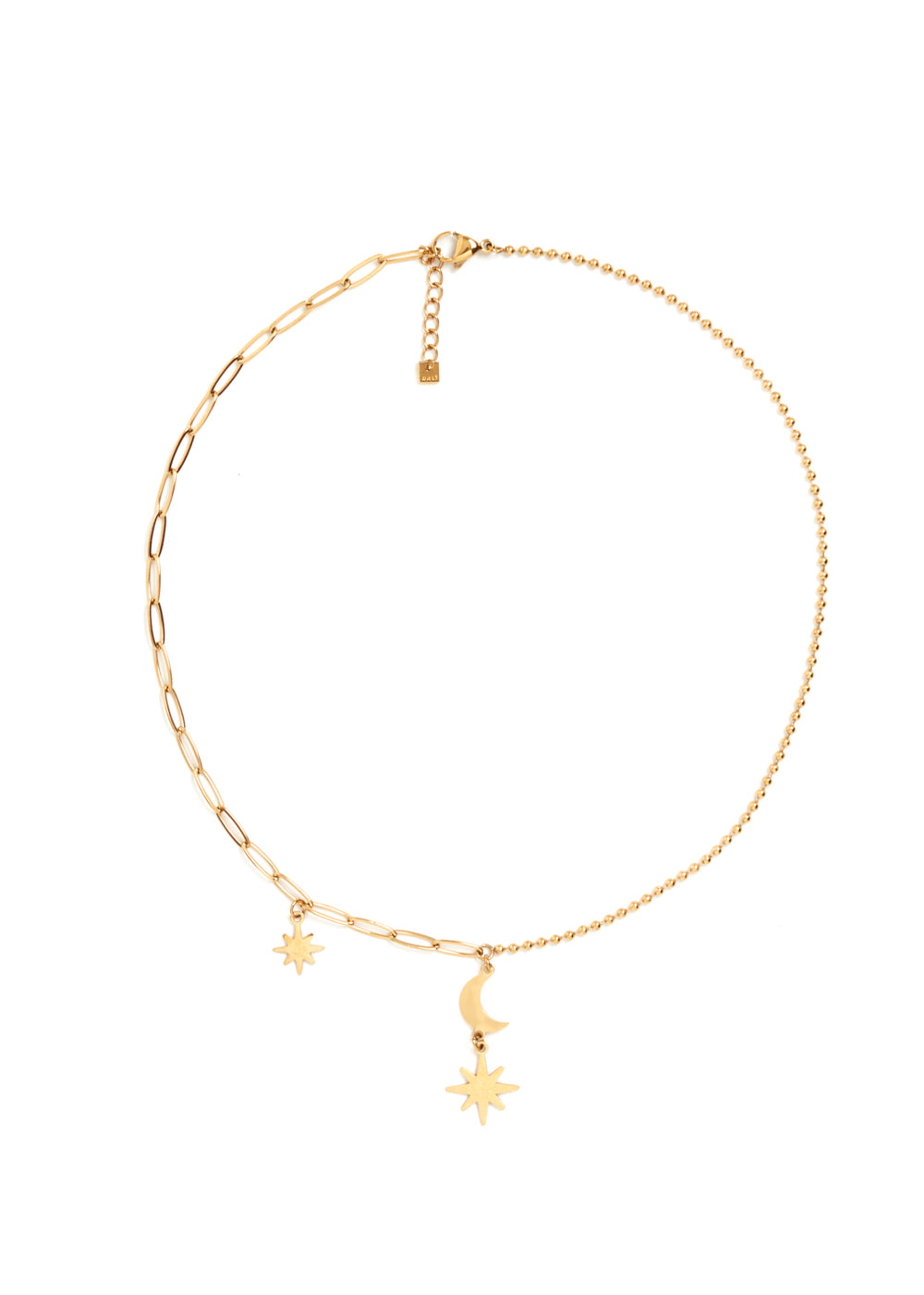 Nalí 14KT GOLD PLATED STARS AND MOON PENDANT NECKLACE Liquidazione