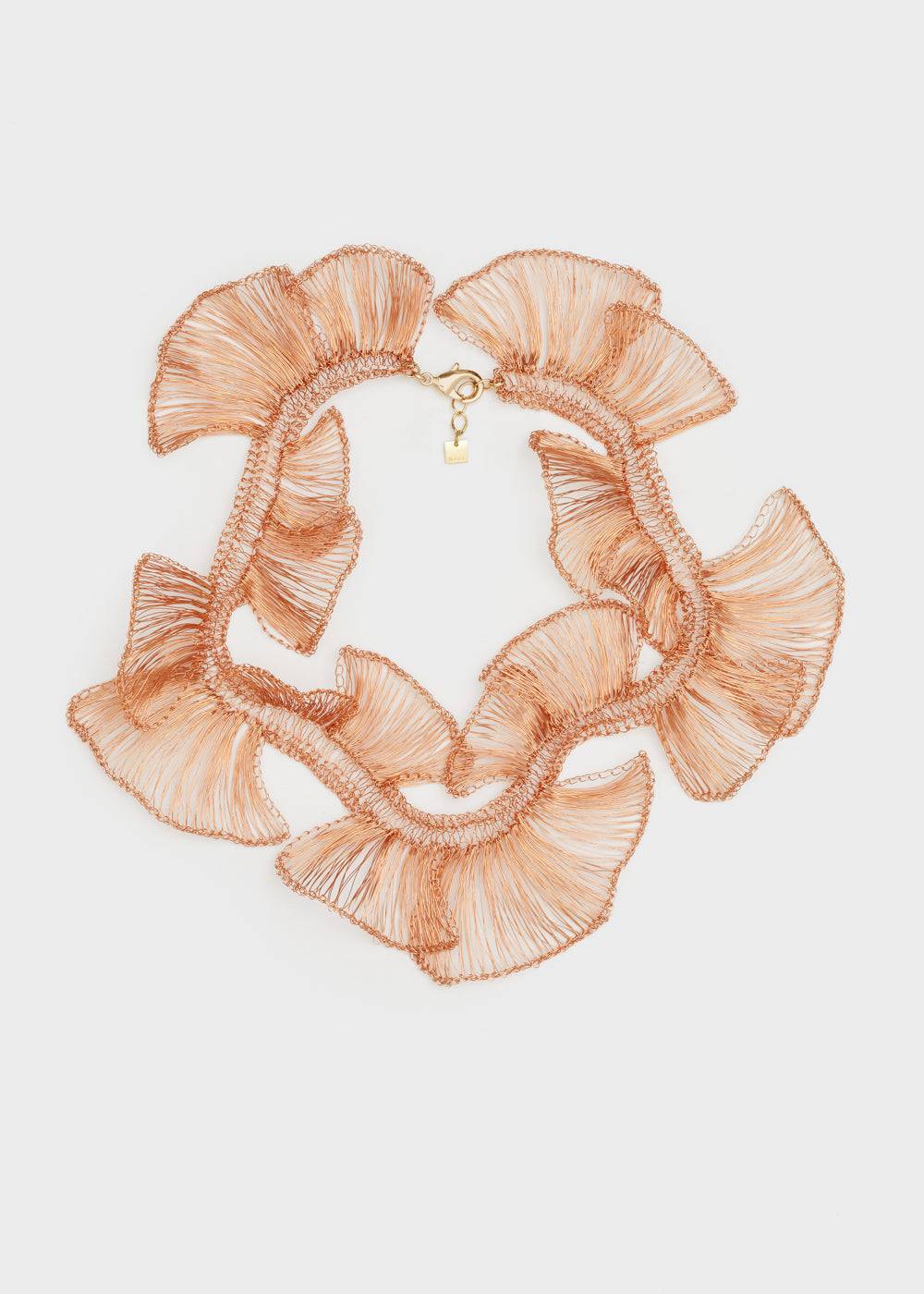 Nalí LEAF NECKLACE IN COPPER WIRE + COLORS Offerta speciale della fabbrica