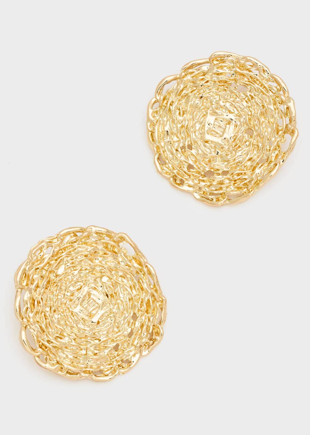 Nalí OVERSIZE LOBE ROUND EARRINGS IN GOLD Limitato a 3 giorni