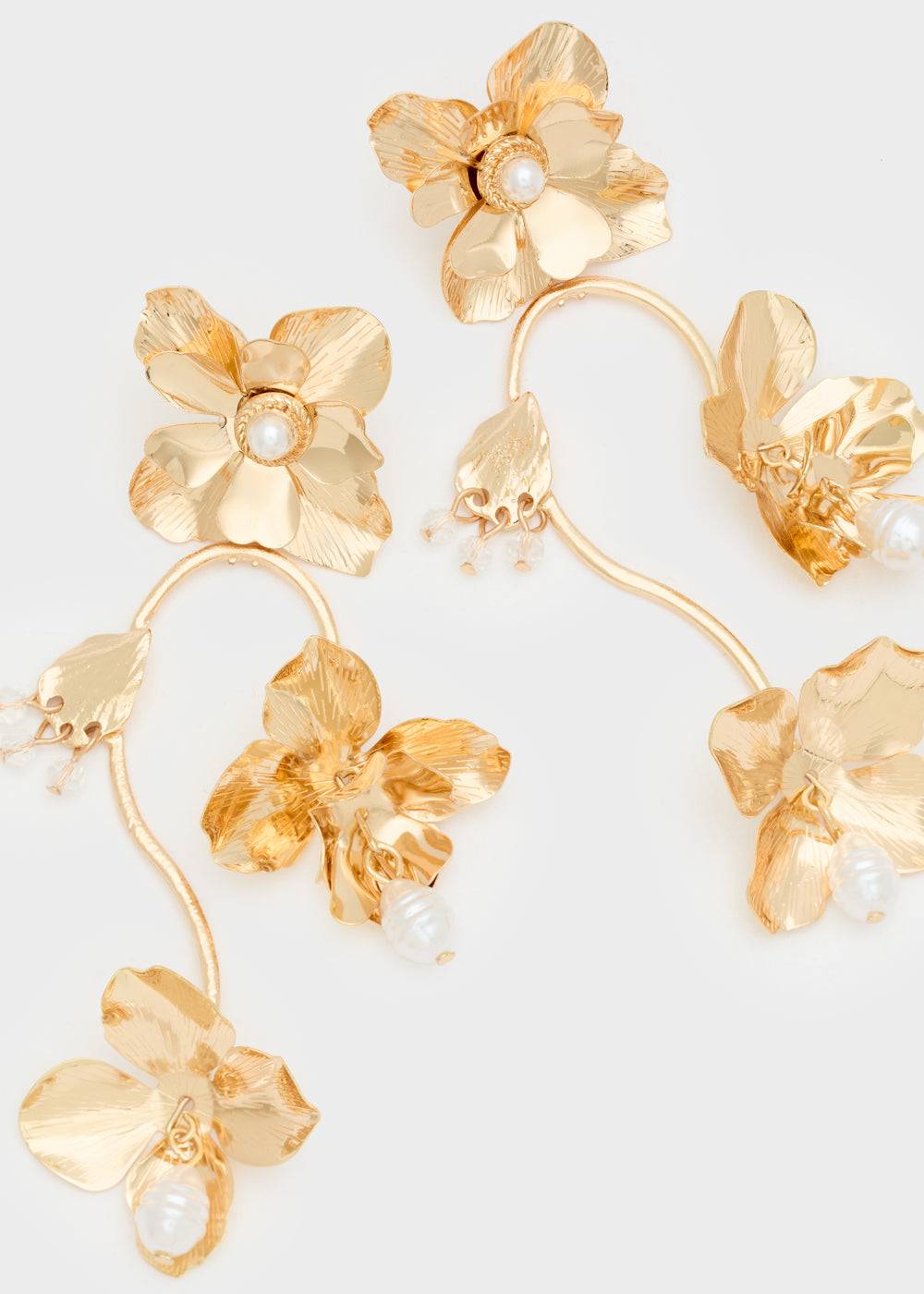 Nalí LONG EARRINGS W/ STEAM + FLOWERS Duty-free