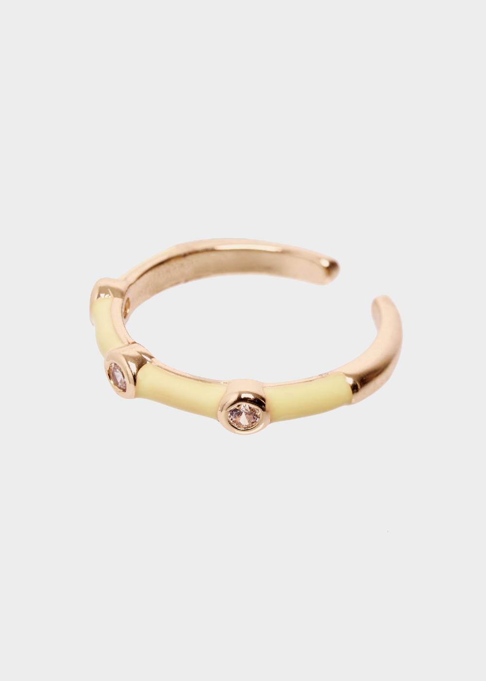 Nalí DEVON ENAMEL RING YELLOW WITH ZIRCONS Sconti questo mese