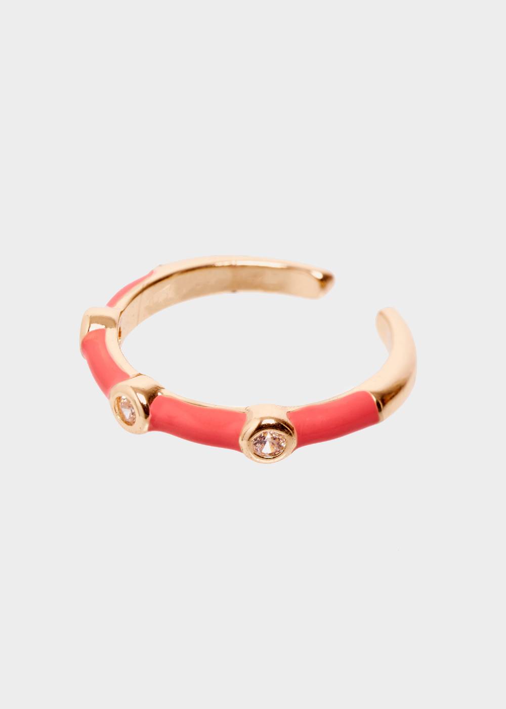 Nalí DEVON ENAMEL RING CORAL WITH ZIRCONS 2025
