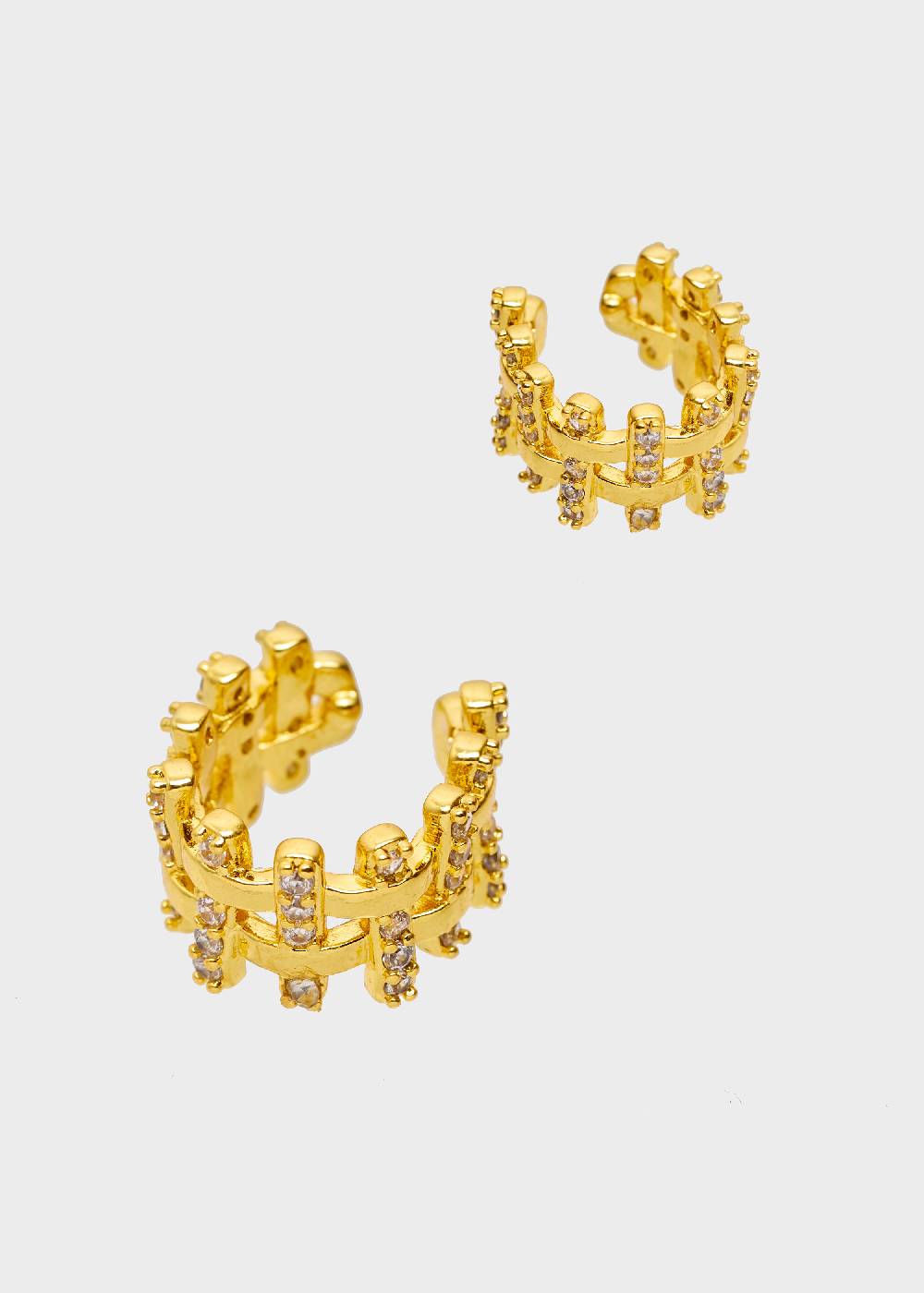 Nalí EARCUFF EARRINGS IN GOLD W/ ZIRCONS Italy