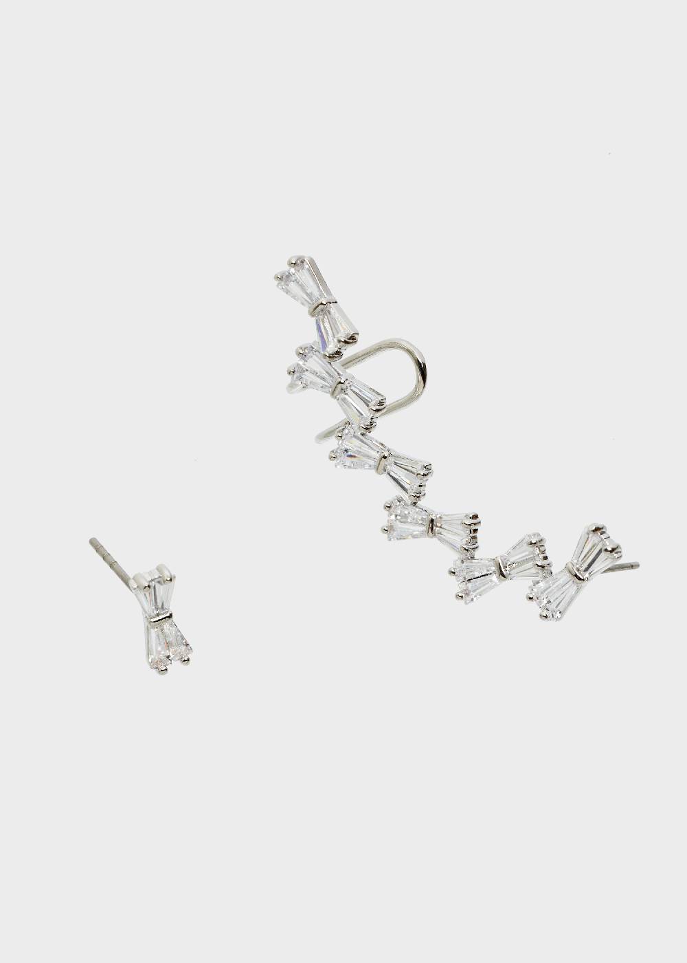 Nalí FRAN EARCUFF SET IN SILVER W/ ZIRCONS Nuovo