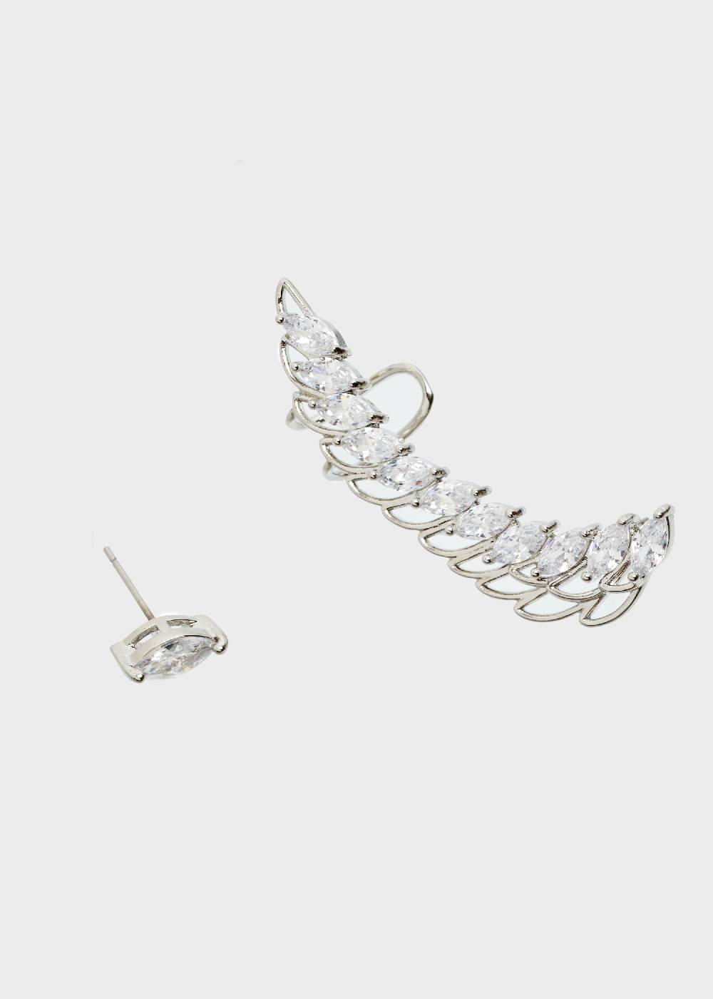Nalí TESS EARCUFF SET IN SILVER W/ ZIRCONS Qualità
