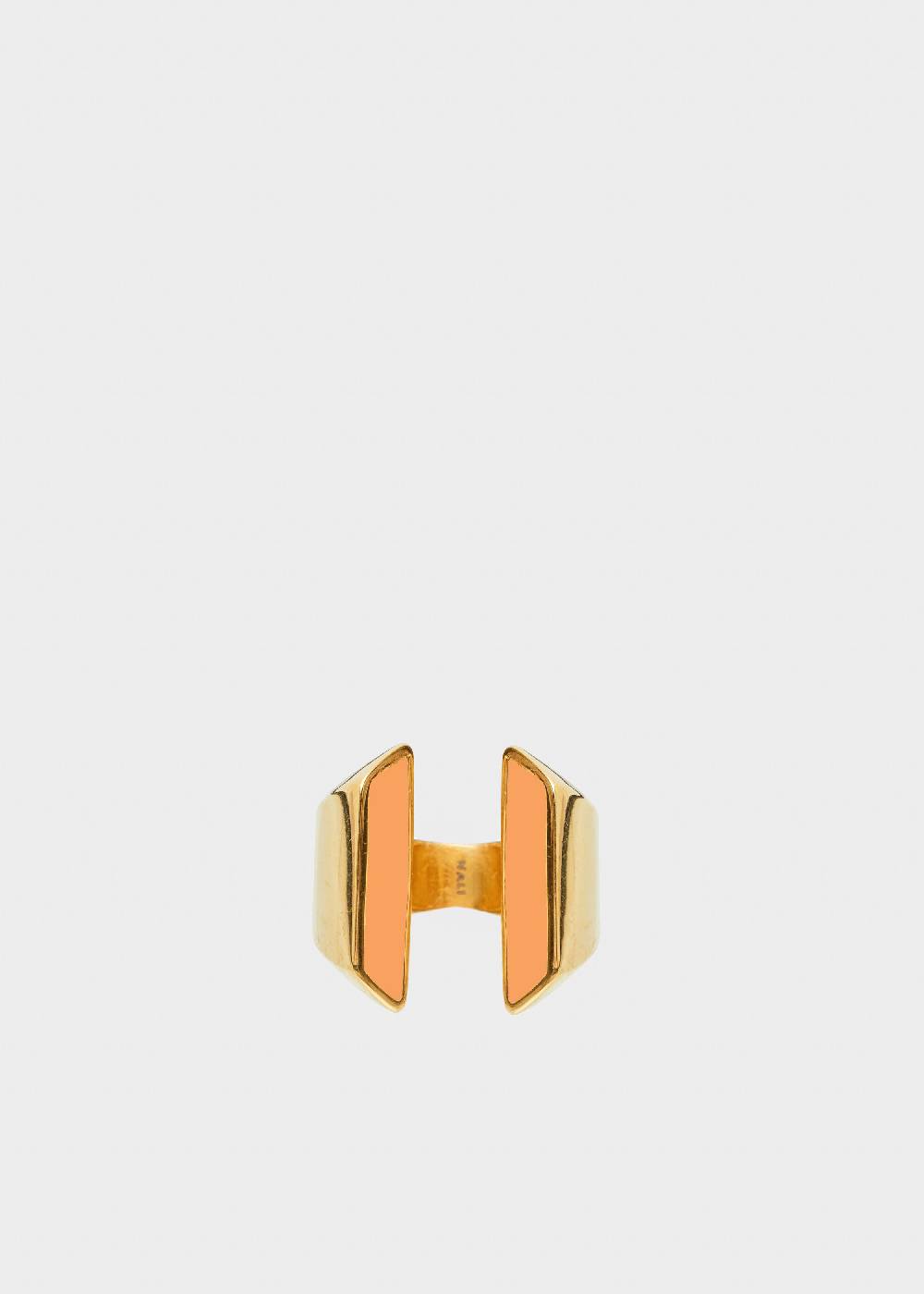 Nalí STAIN. STEEL ARYS ENAMEL RING IN ORANGE Vendita