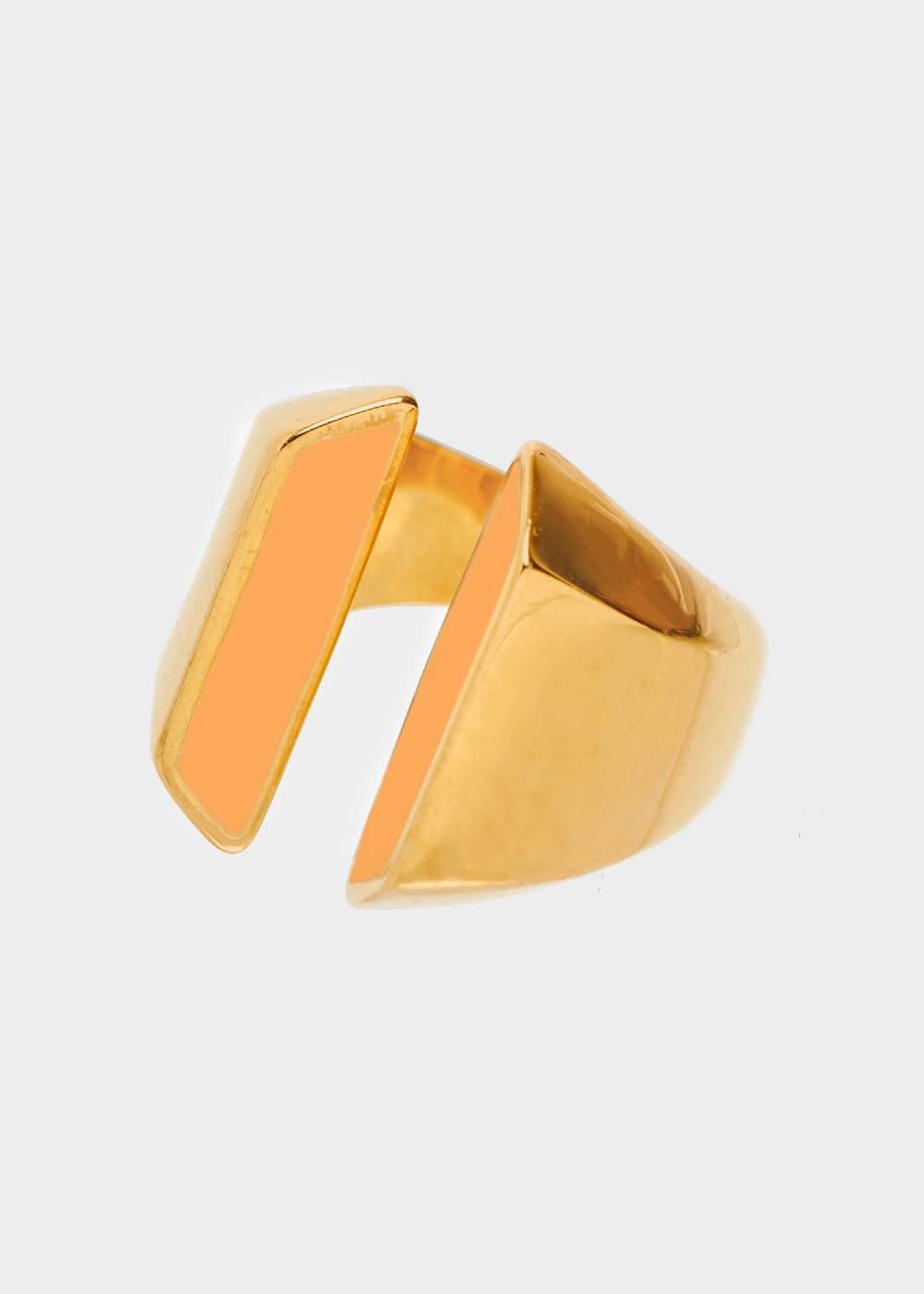 Nalí STAIN. STEEL ARYS ENAMEL RING IN ORANGE Vendita