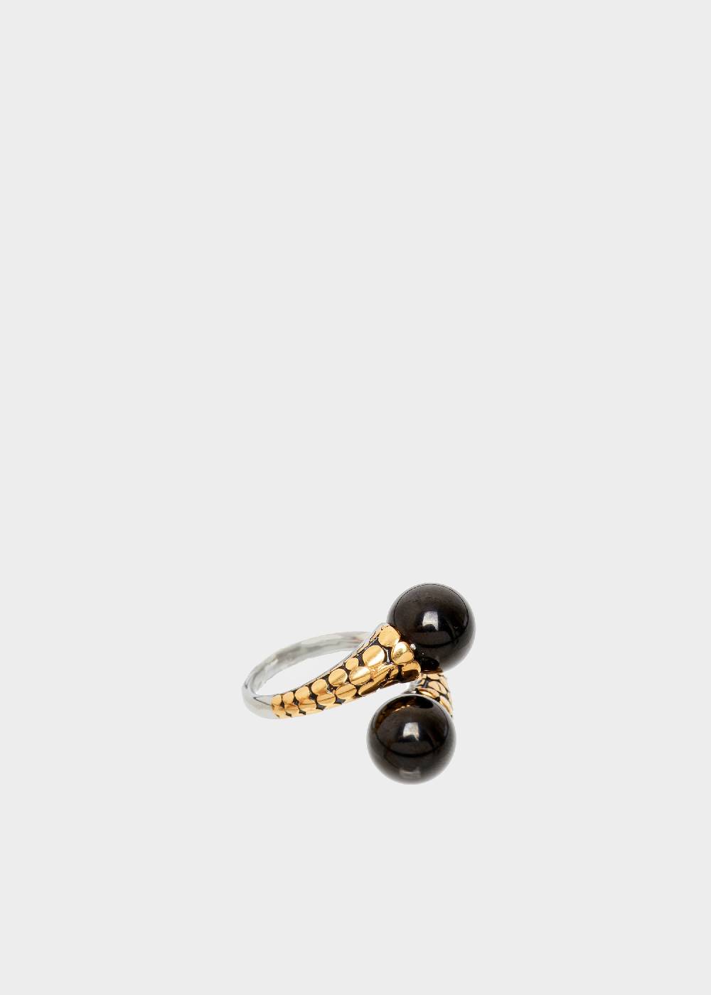Nalí STAIN. STEEL RING WITH SILVER PEARLS Promozione
