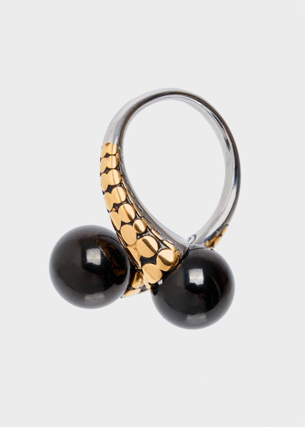 Nalí STAIN. STEEL RING WITH SILVER PEARLS Promozione